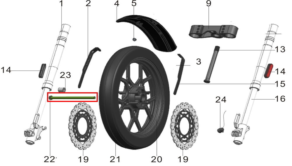 REGAL RAPTOR Pılder 250 Ön Teker Mili