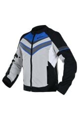 Nukrowear Road Mavi Beyaz Yazlık Fileli Erkek Motosiklet Montu