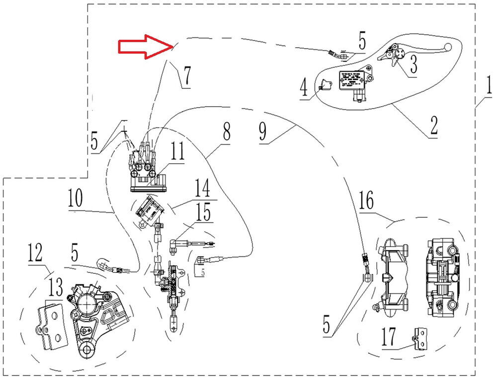 REGAL RAPTOR SPN 125 Ön Fren Hidrolik Hortumu Numara 5