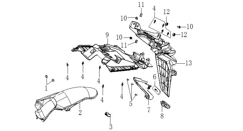 VOGE SR1 125 ARKA PLAKA LAMBASI