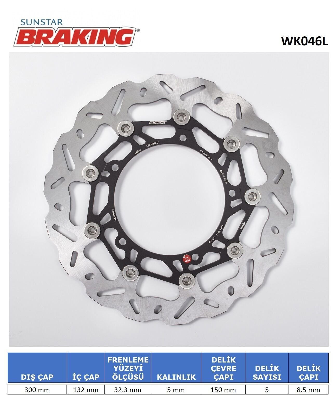 Yamaha YZF R6 600 YAMAHA DALGALI ÖN PERFORMANS FREN DİSKİ (SOL)