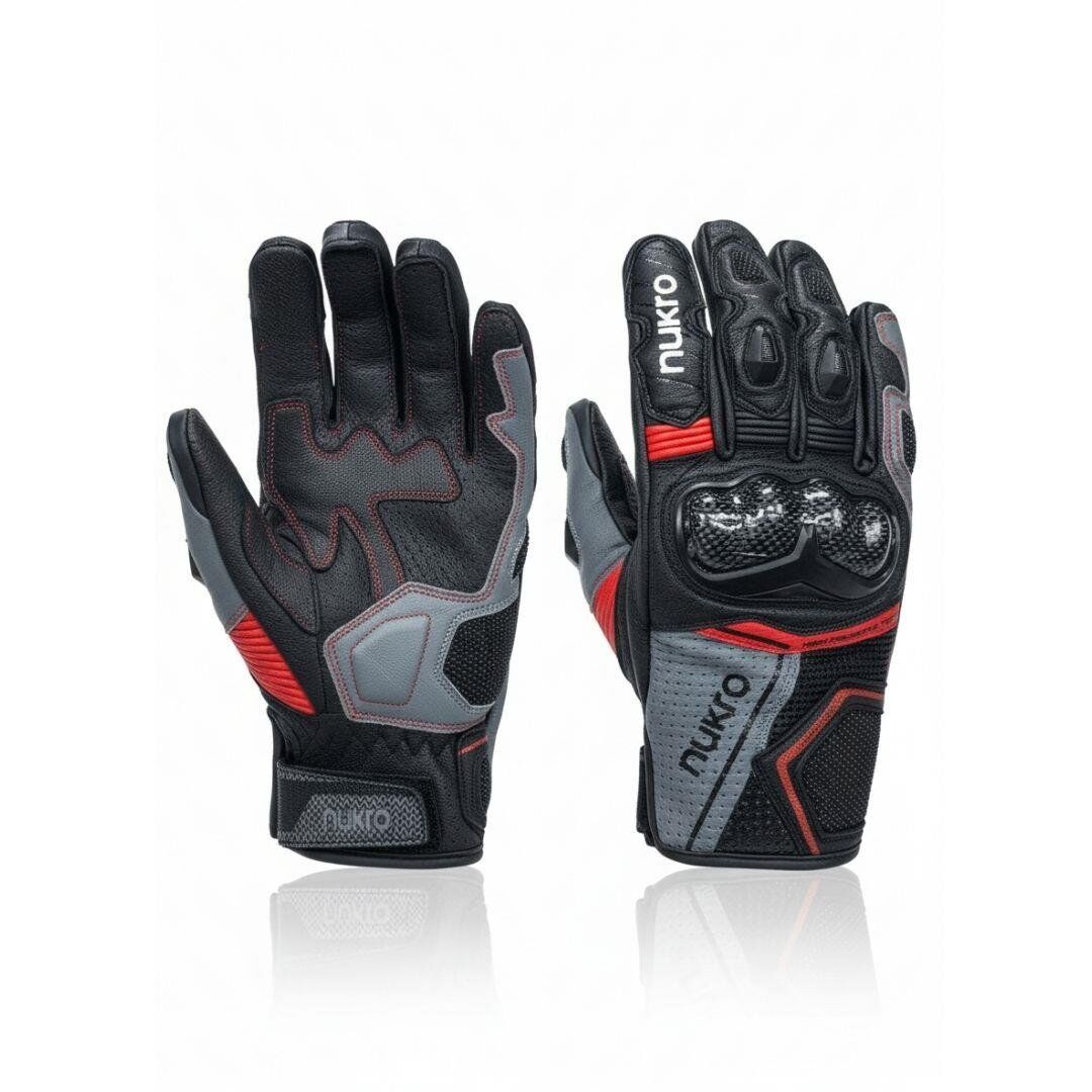 Nukro DRAVEN 3 Mevsim Deri Eldiven – Kırmızı