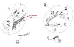 REGAL RAPTOR SPN 125 Basamak Braketi Sağ Komple