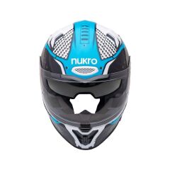 Nukro B-506 Level White-Blue Kapalı Kask