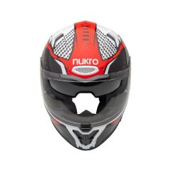 Nukro B-506 Level White-Red Kapalı Kask
