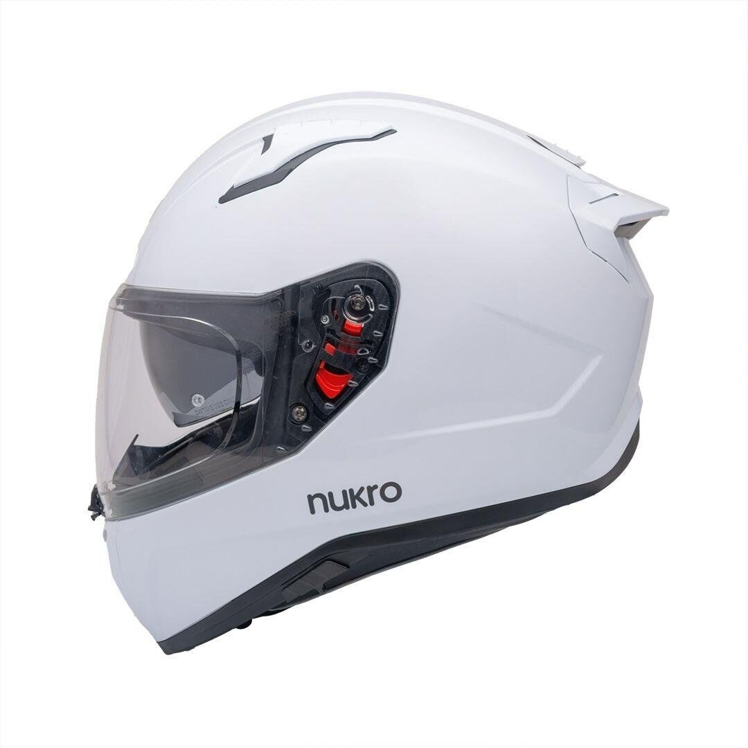 Nukro B-506 Solid Gloss White Kapalı Kask