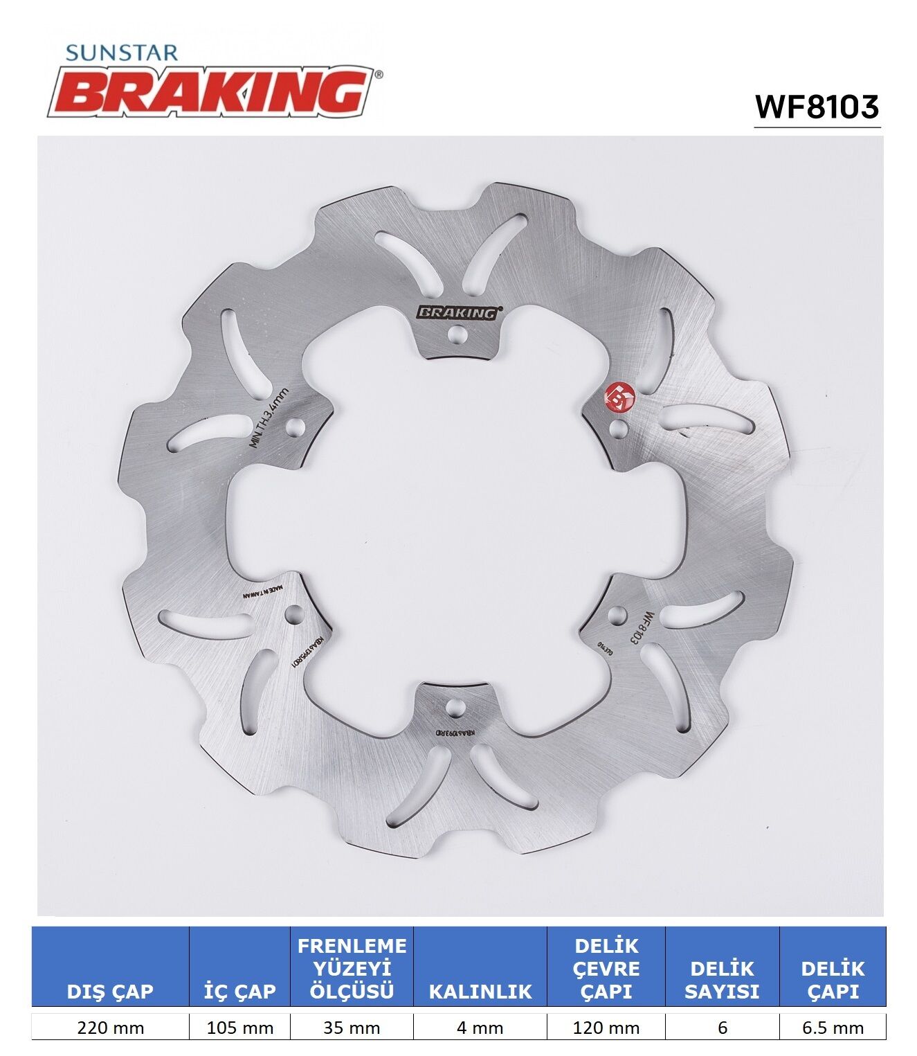 VESPA GT 200 VESPA GTS 125-250-300 DALGALI ÖN VE ARKA FREN DİSKİ