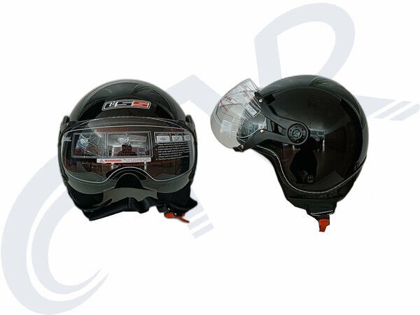 CTVR-201 AÇIK ÇENESİZ KASK PARLAK SİYAH ( S-M-L-XL BEDEN ))