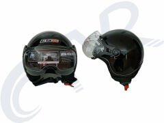 CTVR-201 AÇIK ÇENESİZ KASK PARLAK SİYAH ( S-M-L-XL BEDEN ))