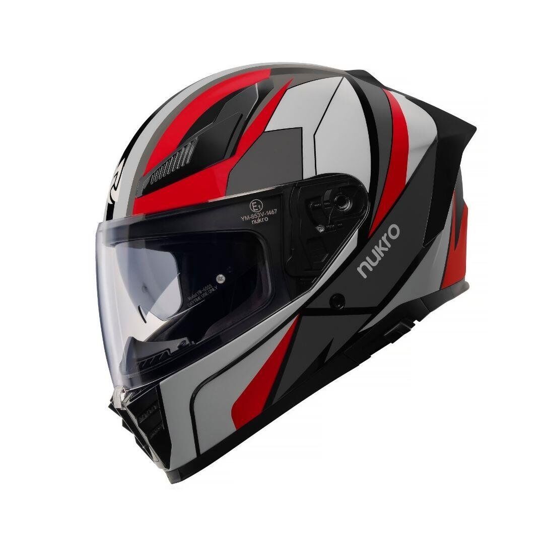 Nukro YM-853 Shine Red White Kask