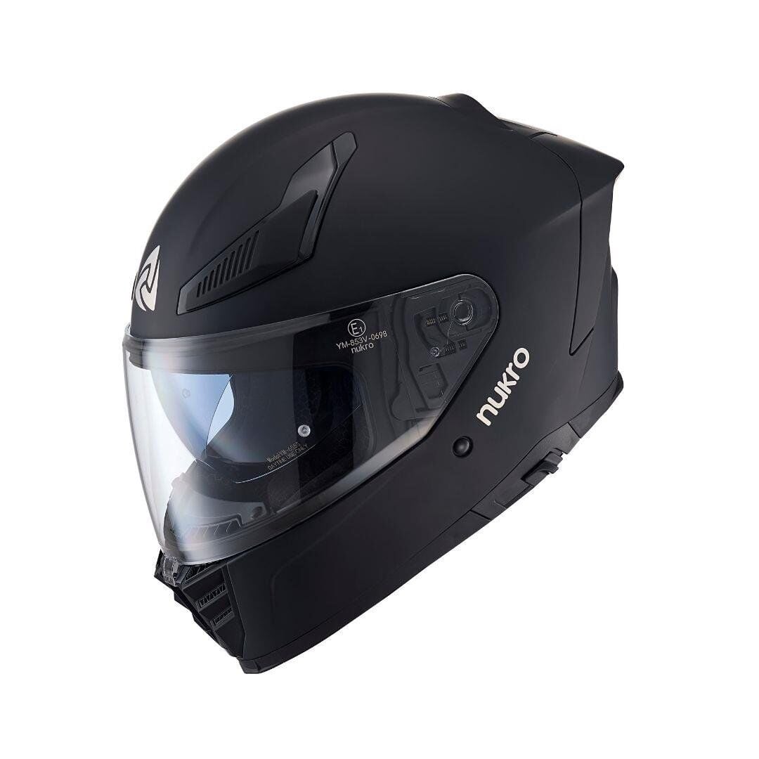 Nukro YM-853 Solid Matt Black Kask