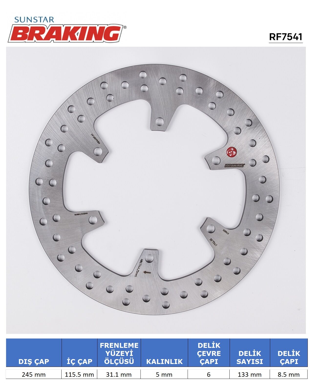 Yamaha XT 660 Z Tenere YAMAHA XT 660 R / X / XTZ TENERE YUVARLAK ARKA FREN DİSKİ