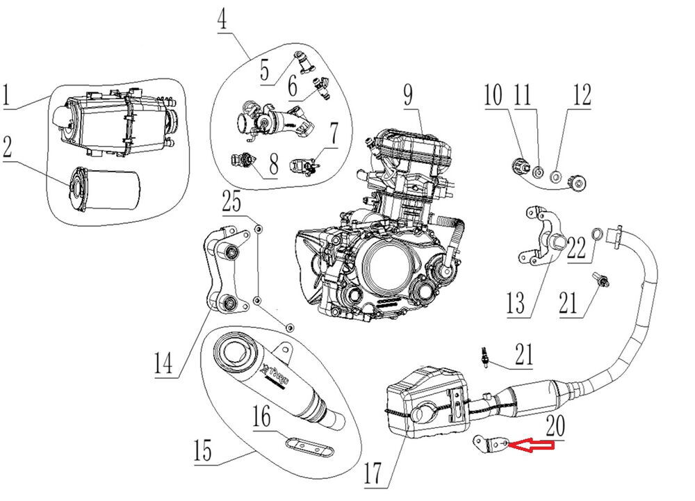 REGAL RAPTOR SPN 125 Egzoz Boru Baglantı Braketi
