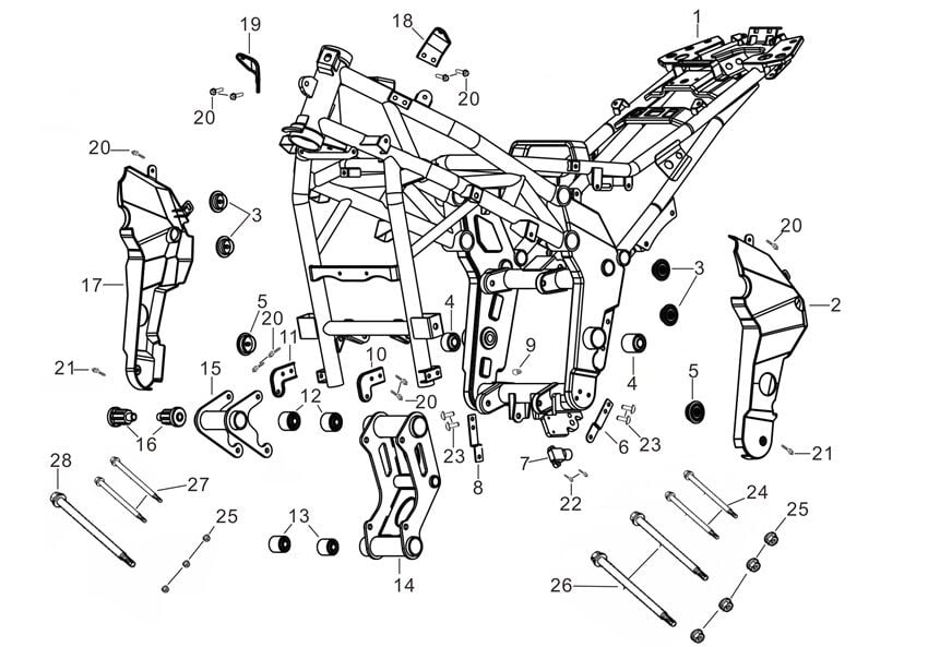 YUKİ GP-1 TARO 250R ŞASE ÖN BRAKET 2