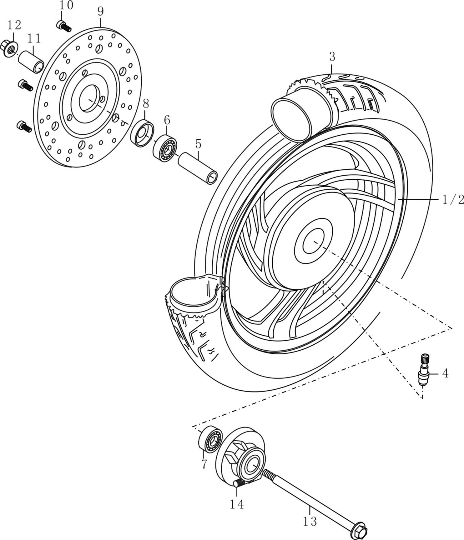 YUKİ SNOOPY ÖN TEKER MİLİ