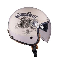 Nukro B-108 Super Sport Cream-Grey Açık Kask