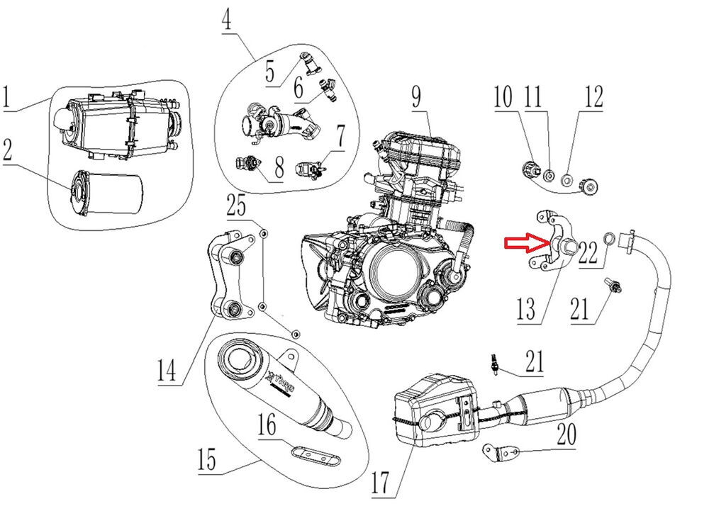 REGAL RAPTOR SPN 125 Motor Braket Askısı Ön