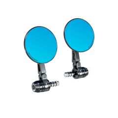 Nukrotech RM-303 Alüminyum Motosiklet Gidon Dikiz Aynası – Mavi Cam - Hidrofobik Tasarım