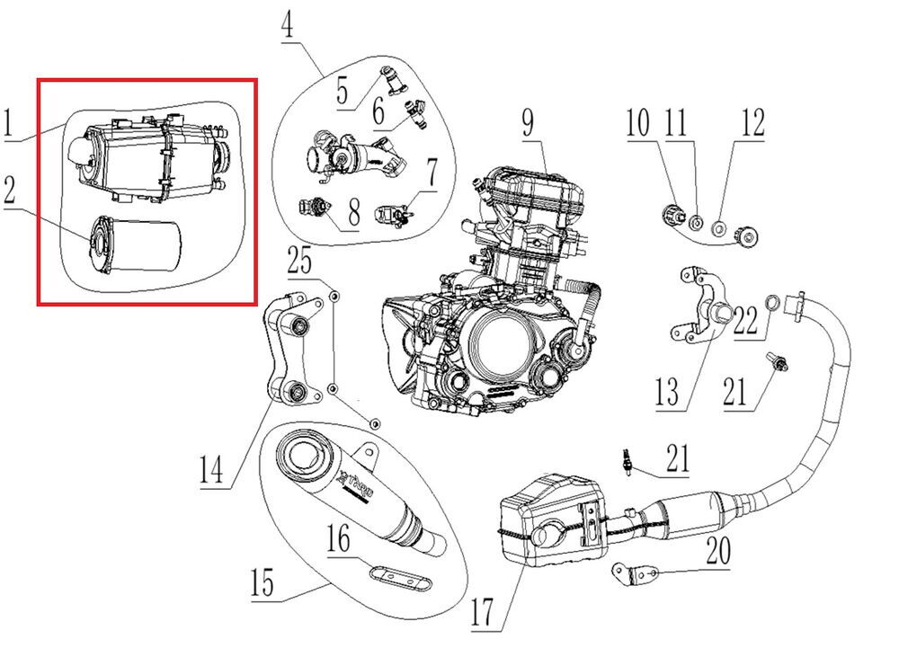 REGAL RAPTOR SPN 125 Hava Filtre Odası Komple