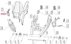 REGAL RAPTOR SPN 125 Arka İç Çamurluk Braketi