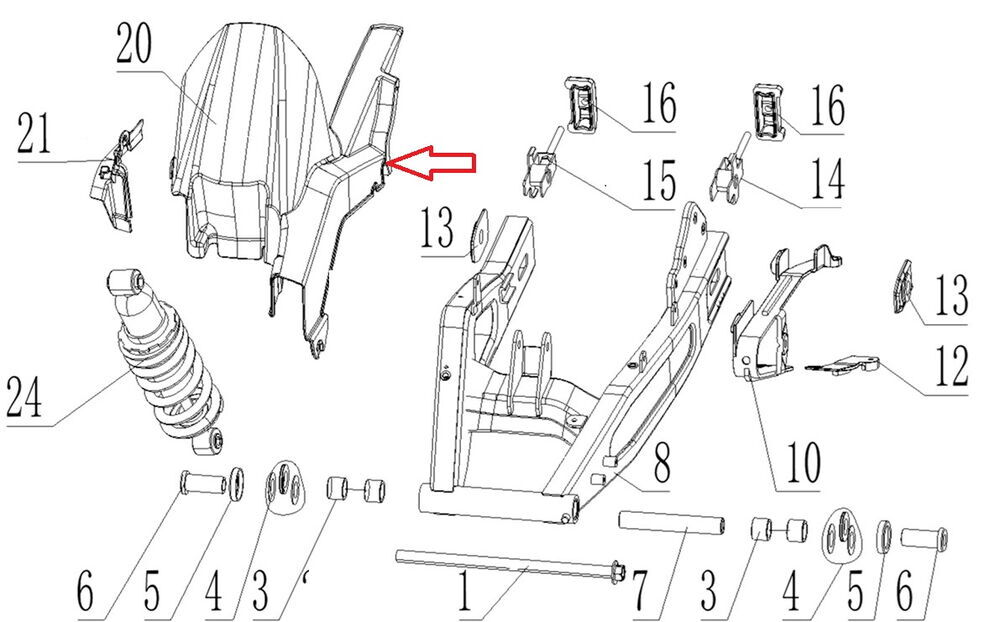 REGAL RAPTOR SPN 125 Arka İç Çamurluk