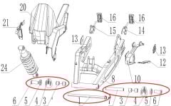 REGAL RAPTOR SPN 125 Arka Mafsal Mili Set