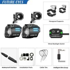 Future Eyes UF1 Motosiklet Sis Farı 60W Mavi Angel