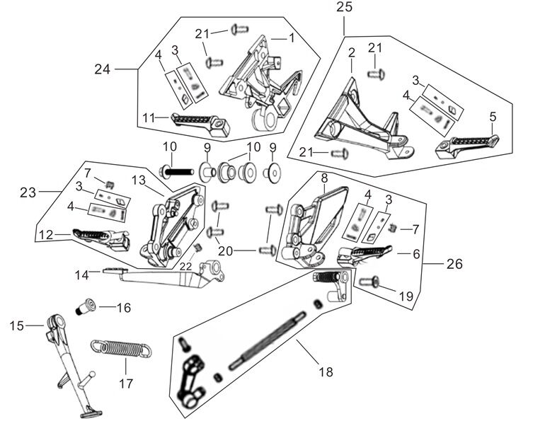 YUKİ GP-1 TARO 250R SÜRÜCÜ BASAMAGI SAĞ SET