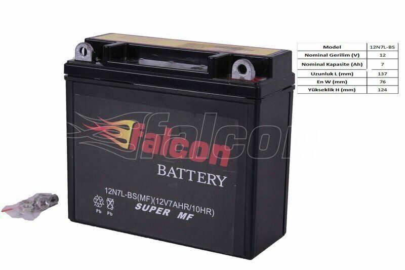 12-V 7 Ahr (12N7-LBS) DİK KURU AKÜ (HONDA GRB)