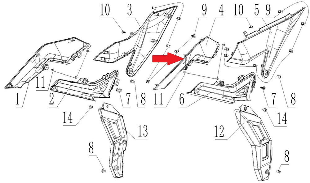 REGAL RAPTOR SPN 125 Depo Altı Dekor Grenajı Sol Kırmızı