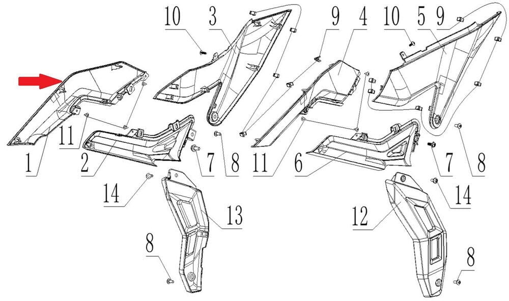 REGAL RAPTOR SPN 125 Depo Altı Dekor Grenajı Sağ Kırmızı