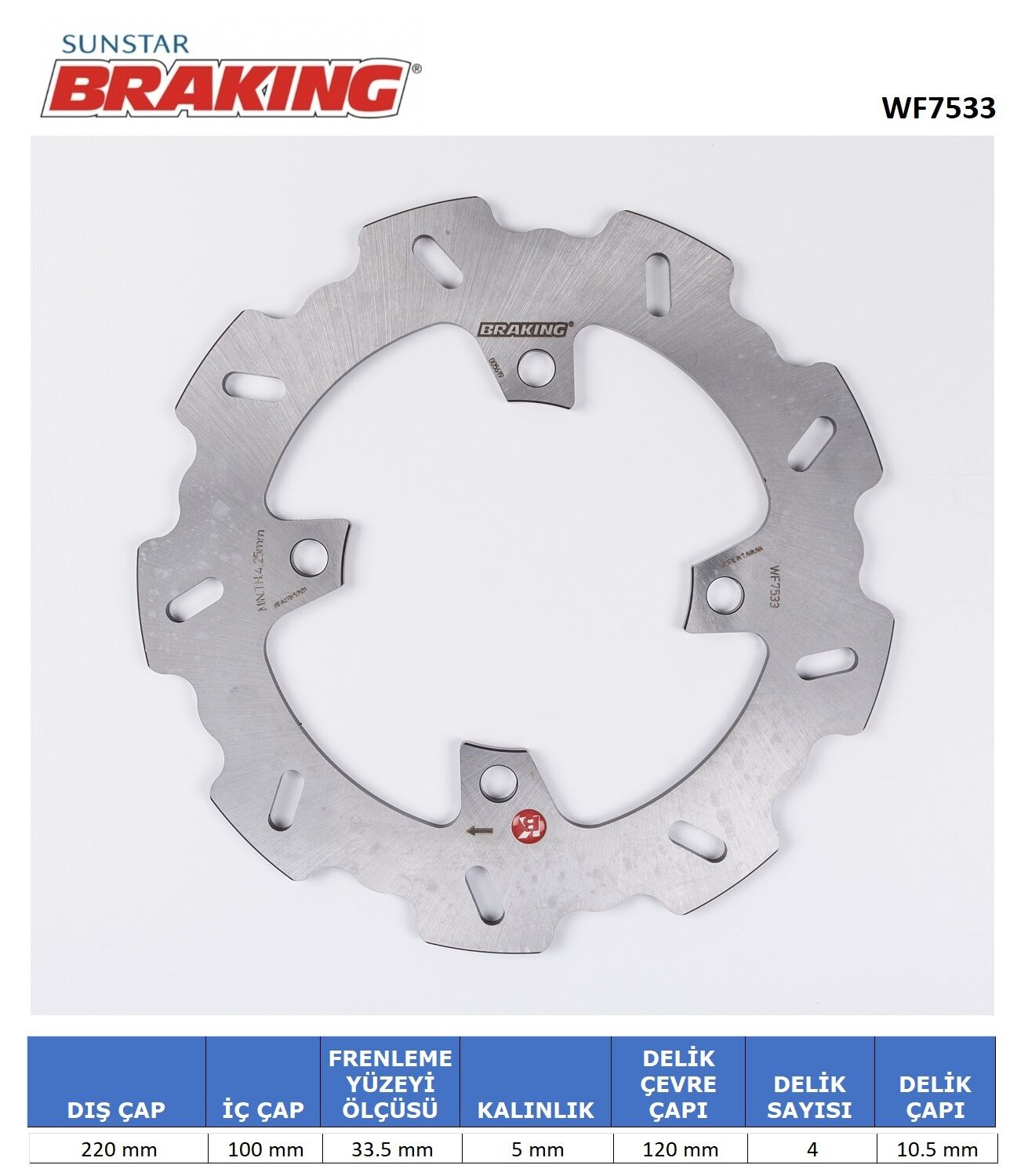 Kawazaki ZX-10R NINJA 1000 KAWASAKI ZX-6R NINJA / ZX-10R / ZX-10RR NINJA DALGALI ARKA FREN DİSKİ