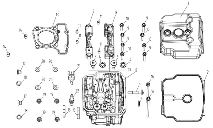 VOGE R125 SİLİNDİR ÜST KAPAK