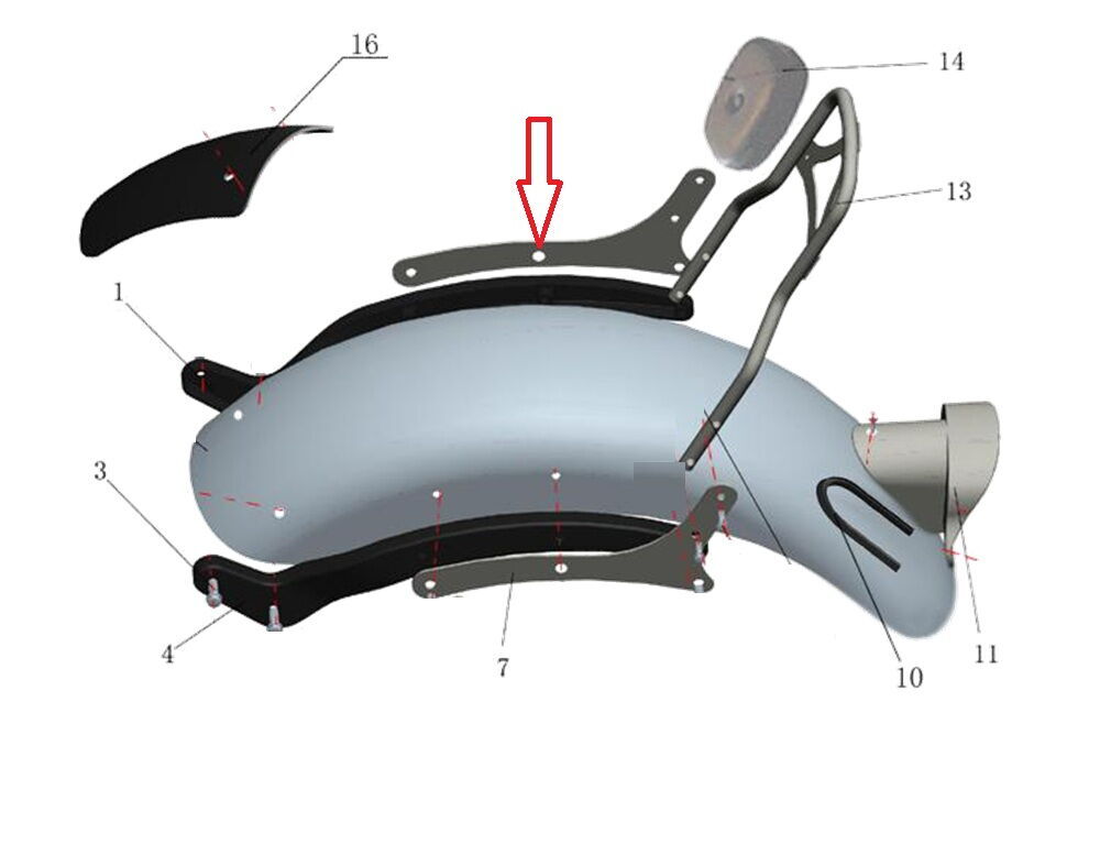 REGAL RAPTOR Daytona 125 Arka Sissy Bar Baglantı Braketi Sağ