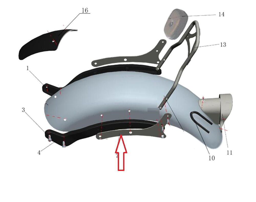 REGAL RAPTOR Daytona 125 Arka Sissy Bar Baglantı Braketi Sol