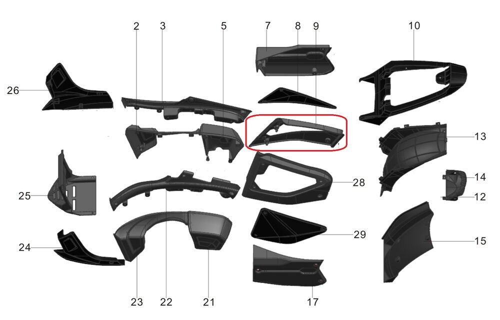 REGAL RAPTOR Pılder 125 Yan Kapak Çerçevesi Sağ