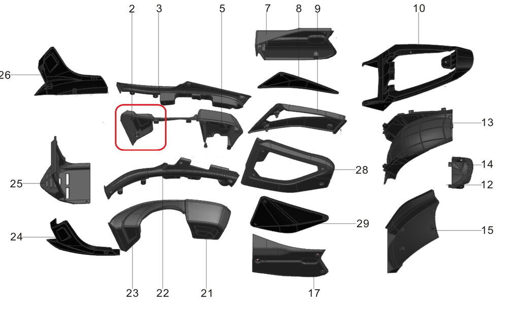 REGAL RAPTOR Pılder 125 Ön Yan Kapak Granajı Sol