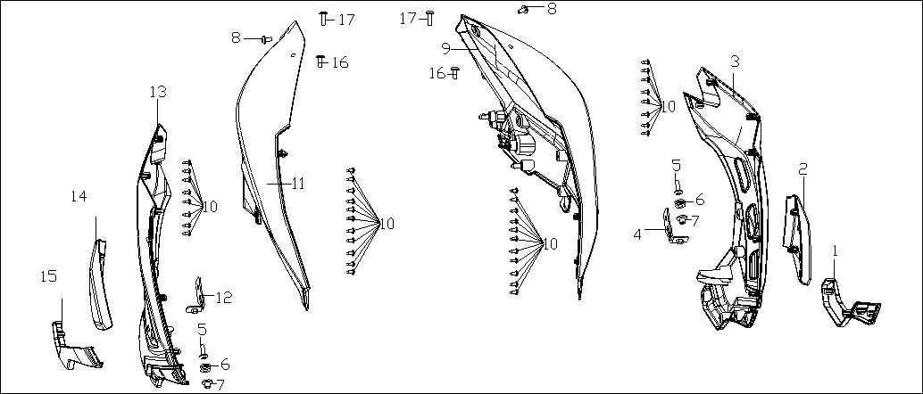 VOGE 300DS YAKIT TANKI DEKOR PLS SAĞ GRİ