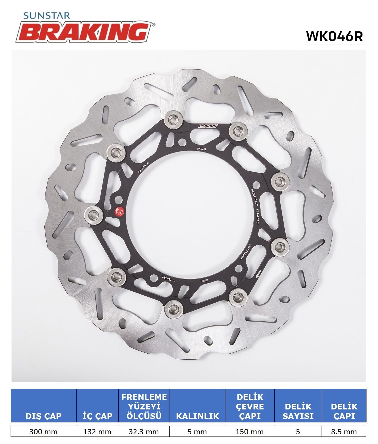 Yamaha Niken GT YAMAHA DALGALI ÖN PERFORMANS FREN DİSKİ (SAĞ)