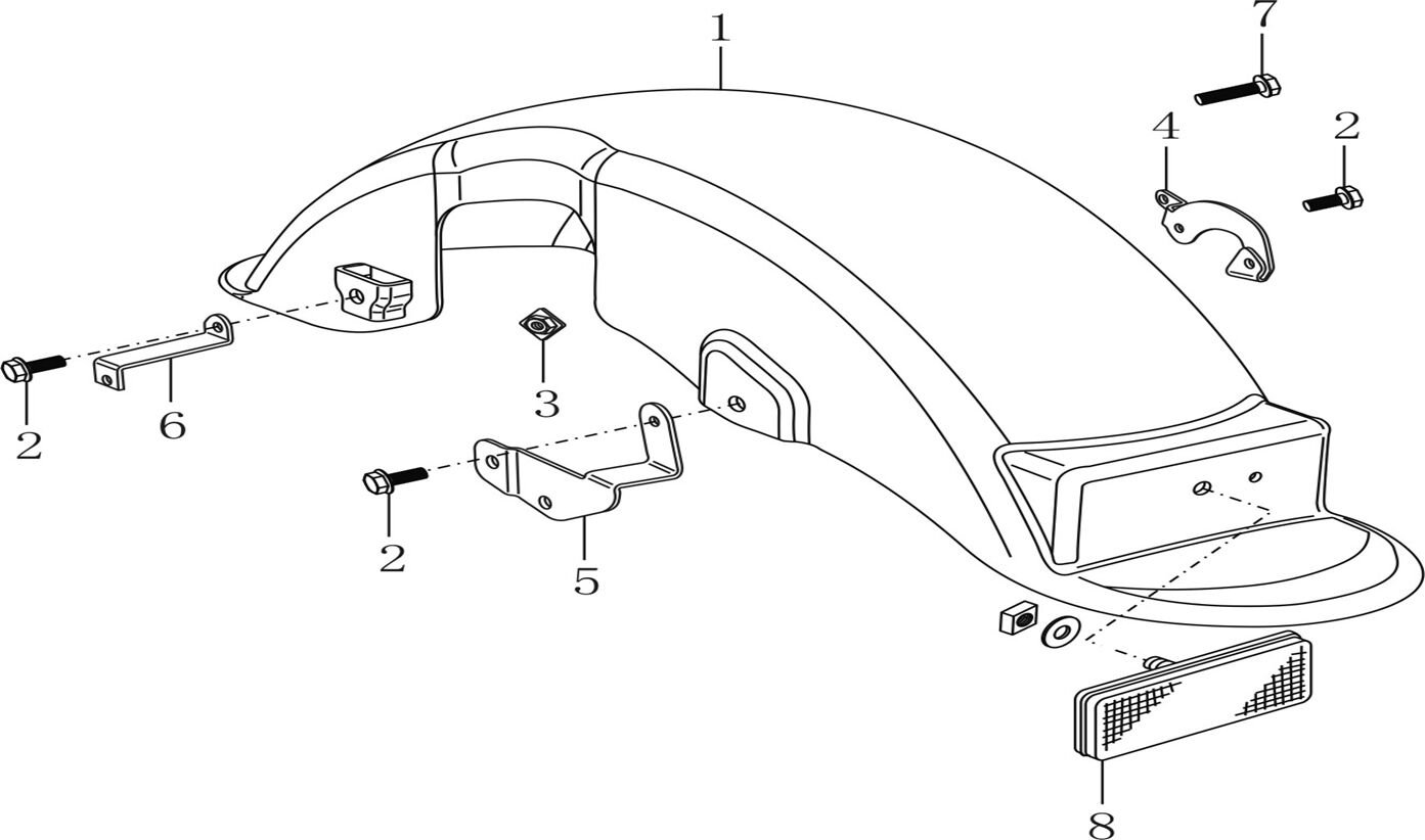 YUKİ SNOOPY ARKA ÇAMURLUK BRAKETİ SAĞ