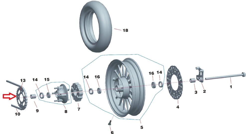 REGAL RAPTOR Daytona 125 Arka Dişli