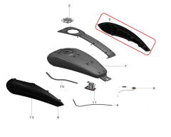 REGAL RAPTOR Pılder 125 Benzin Depo Granaj Siyah Sağ