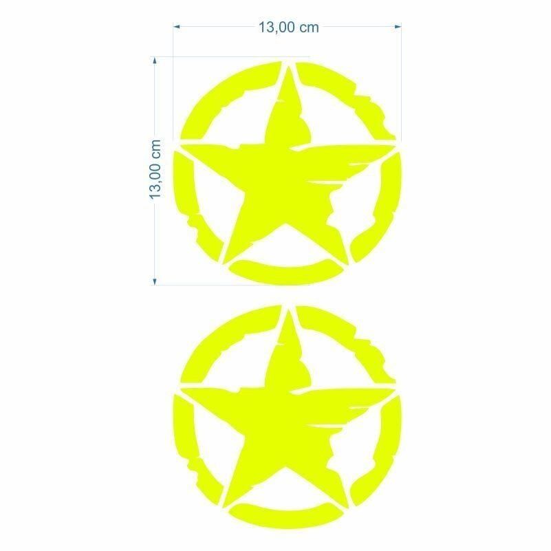 ARMY YILDIZ 13 X 13 cm FLO SARI STİCKER 2 Lİ