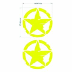 ARMY YILDIZ 13 X 13 cm FLO SARI STİCKER 2 Lİ