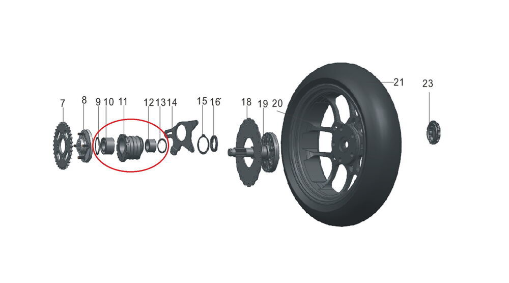 REGAL RAPTOR Pılder 125 Arka Dişli Göbeği komple