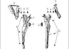 VOGE 300DS ARKA ŞASE PLASTİK SOL KÜÇÜK
