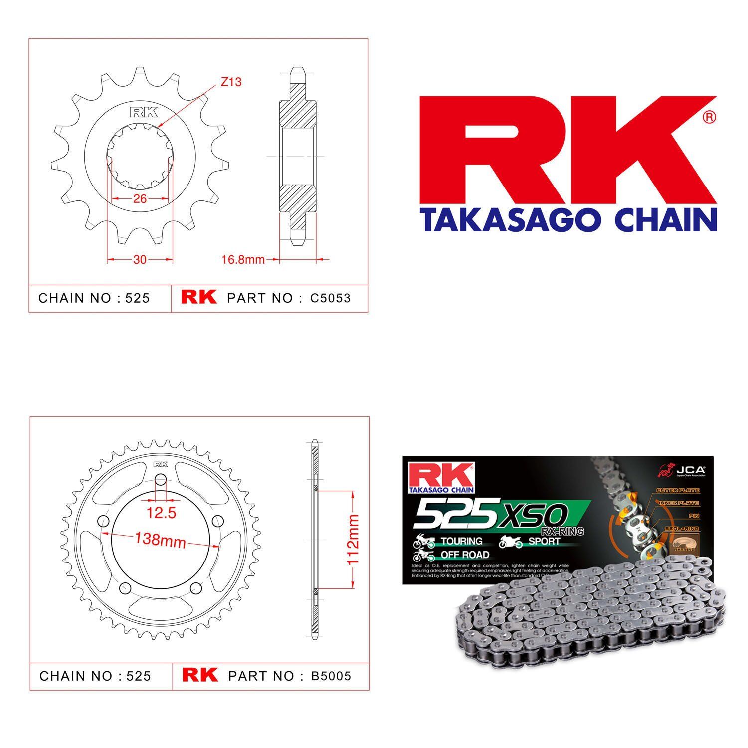 Rk Zincir Dişli Set Cb 650 F 14-16 X-ringli Set