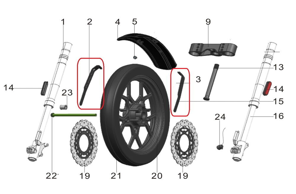 REGAL RAPTOR Pılder 125 Ön Çamurluk Bağlantı Sacı Takım
