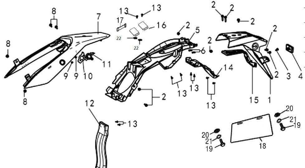 VOGE RALLY 300 ARKA ÇAMURLUK PLAKALIK
