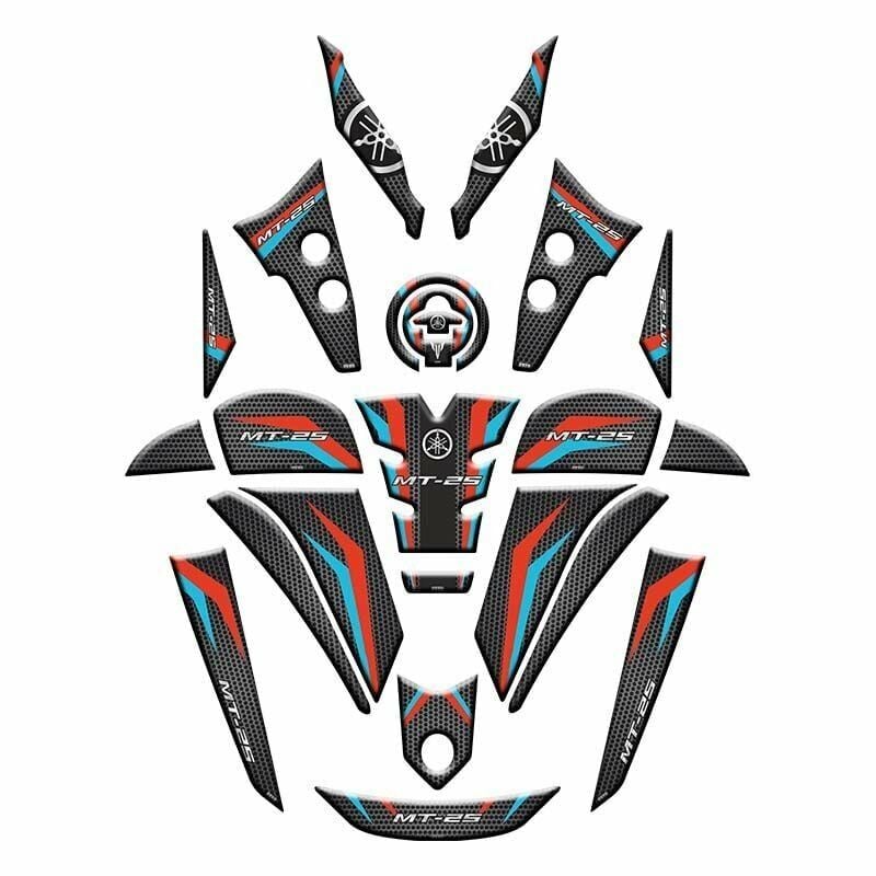 YAMAHA MT25 2020 - 2024 UYUMLU FULL TANK PAD SET 010